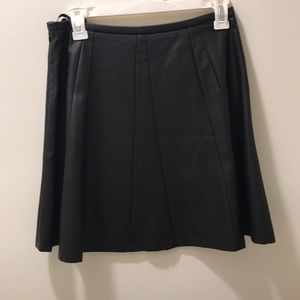 The Limited Black Leather Mini Skater Skirt XS